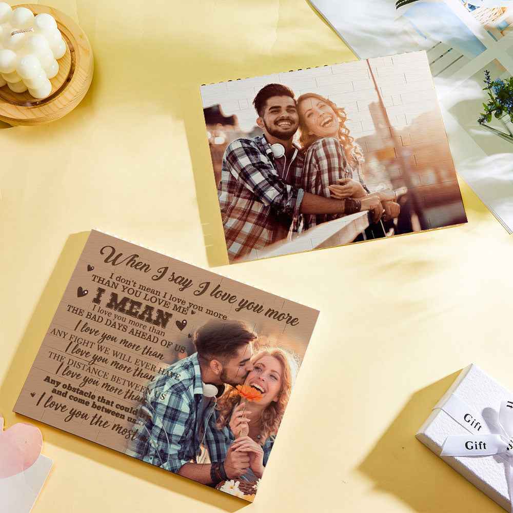 Custom Building Block Puzzle Personalized Photo Brick Frame I Love You