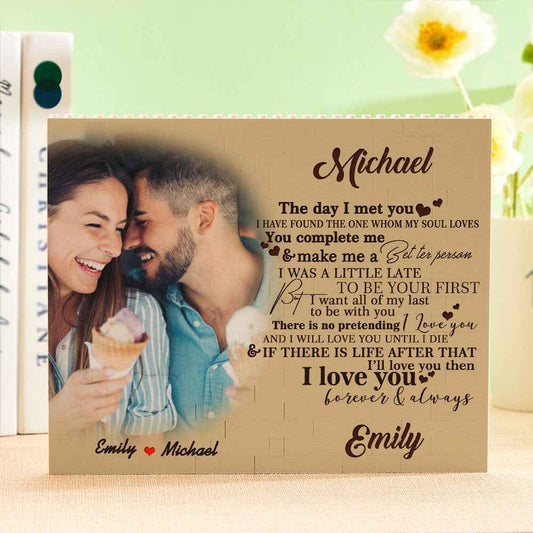 Personalised Photo Building Block Brick You Complete Me