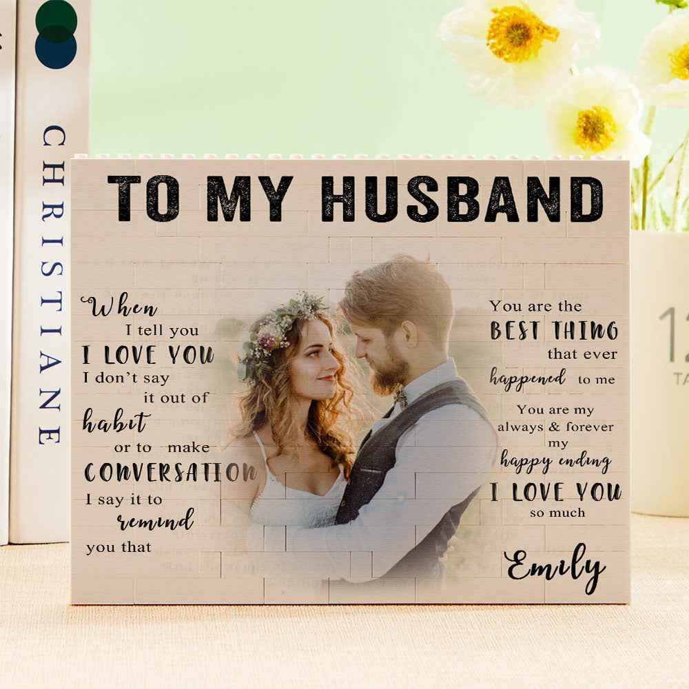 Custom Building Block Puzzle Personalized Photo Brick To My Husband