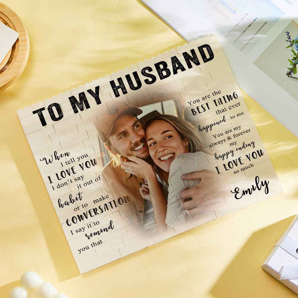 Custom Building Block Puzzle Personalized Photo Brick To My Husband