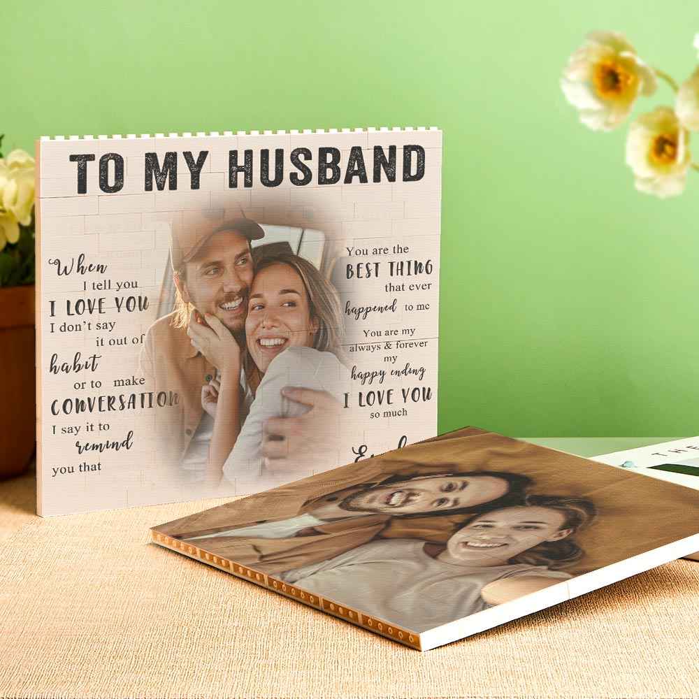 Custom Building Block Puzzle Personalized Photo Brick To My Husband
