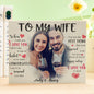 Personalised photo brick on a mantelpiece with custom name visible – thoughtful keepsake gift for wife, mother or teacher
