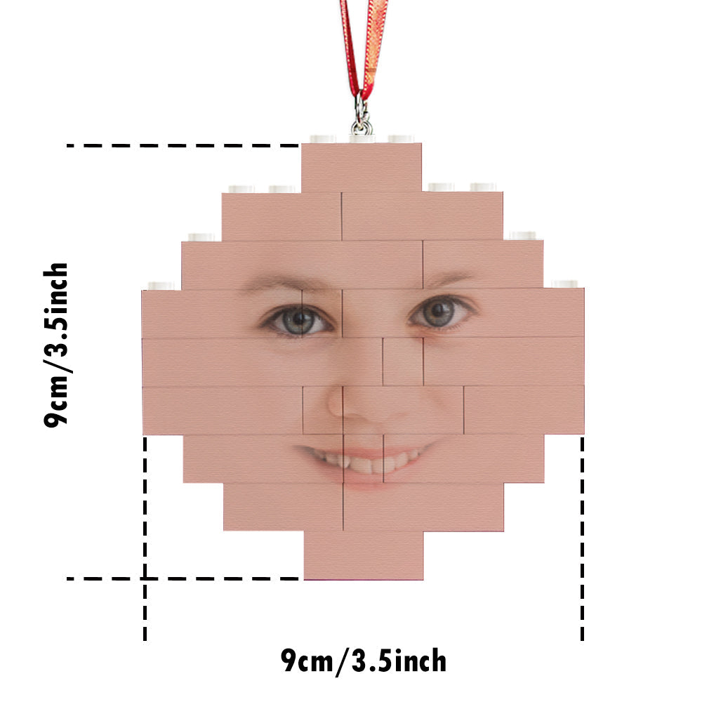 Custom Building Block Puzzle Photo Brick Christmas Ornament - Personalised Gift