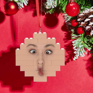 Custom Building Block Puzzle Face Building Brick Christmas Ornament