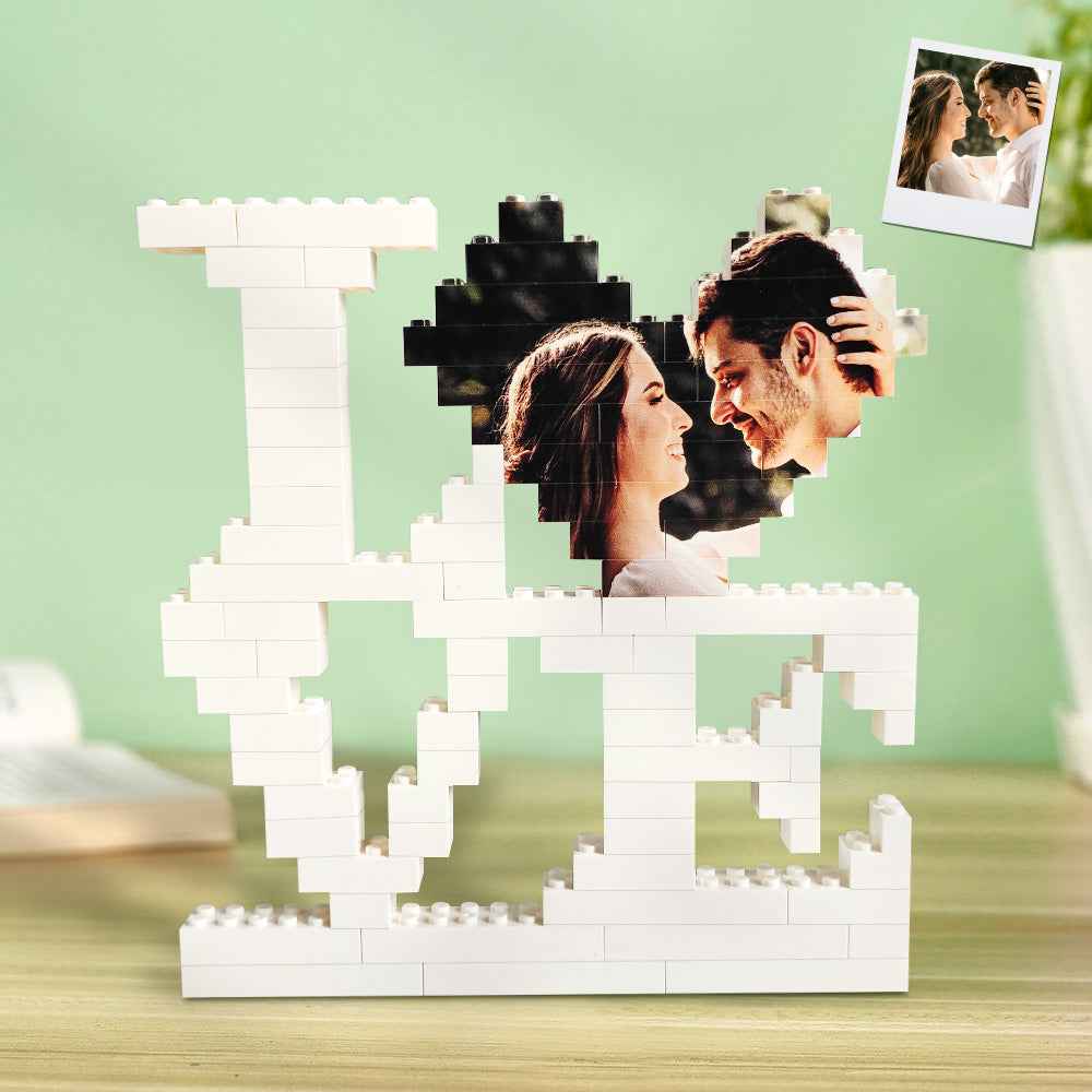 Personalised LOVE Building Bricks Puzzle with Photo