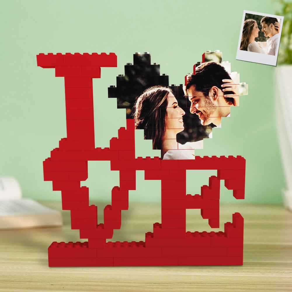 Personalised LOVE Building Bricks Puzzle with Photo