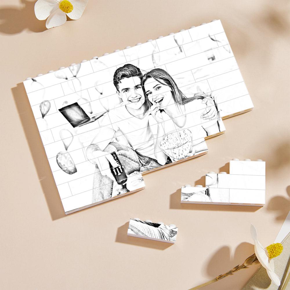 Personalised Engraved Photo Building Block For Couples, Lovers & Family