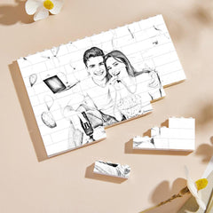 Personalised Engraved Photo Building Block For Couples, Lovers & Family
