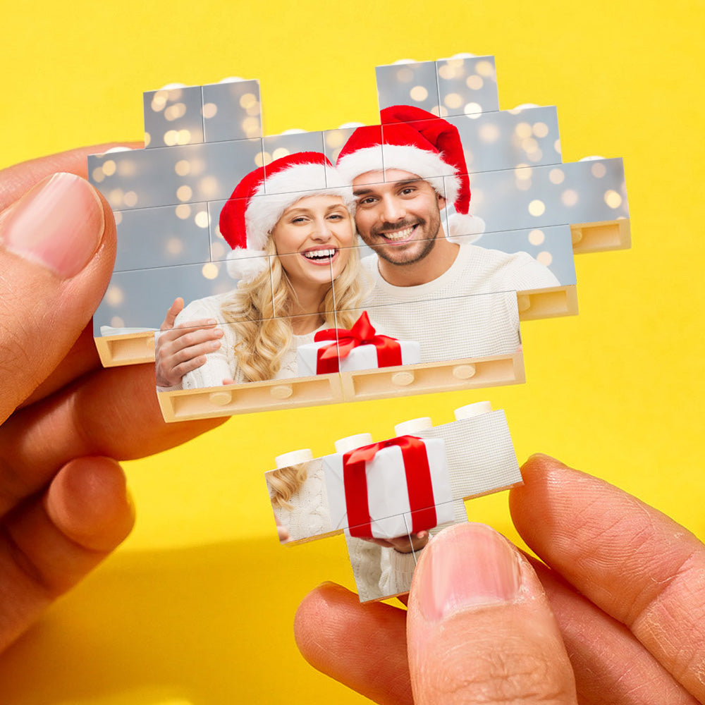 Personalised Heart Shaped Photo Building Block | Custom Christmas Gift