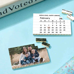 Personalized Building Brick Custom Photo & Date Block Gift for Family