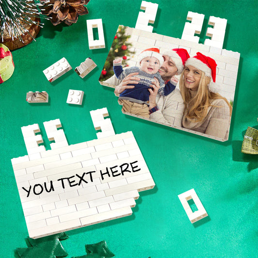 Custom Building Brick Photo Block — personalised brick puzzle on UV-printed PVC, free-standing photo keepsake gift
