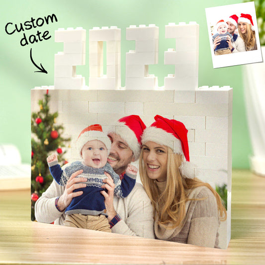 Custom Building Brick Photo Block — personalised brick puzzle on UV-printed PVC, free-standing photo keepsake gift