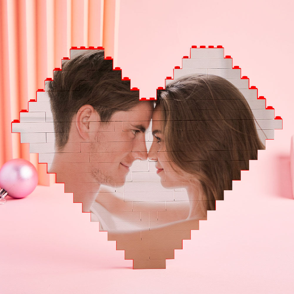 Personalised Heart Photo Building Blocks | Custom Printed Gift Puzzle