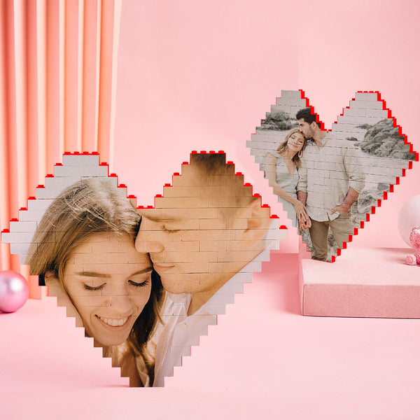 Personalised Heart Photo Building Blocks | Custom Printed Gift Puzzle