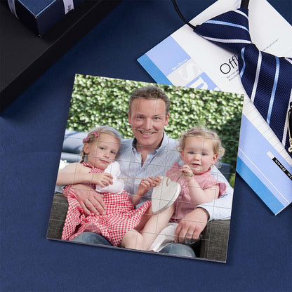 Side view of the Personalised Photo Brick Puzzle highlighting robust plastic construction and secure interlocking studs for a lasting custom gift