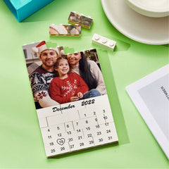 Personalised Photo Building Block Puzzle Calendar - Unique Date Reminder Gift