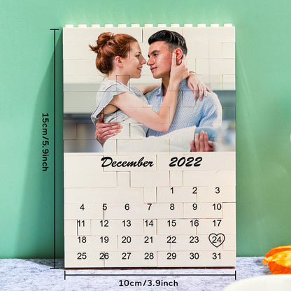 Personalised Photo Building Block Puzzle Calendar - Unique Date Reminder Gift