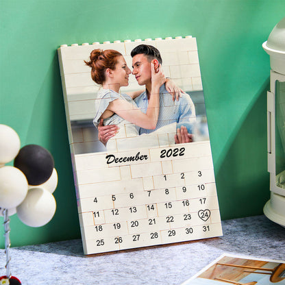 Personalised Photo Building Block Puzzle Calendar - Unique Date Reminder Gift