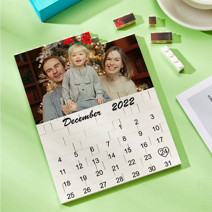 Personalised Photo Building Block Puzzle Calendar - Unique Date Reminder Gift