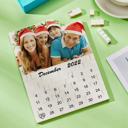 Personalised Photo Building Block Puzzle Calendar - Unique Date Reminder Gift