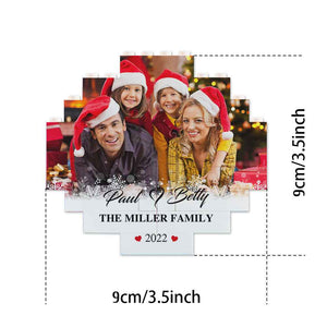 Custom Building Block Puzzle Personalised Photo Brick Names and Year Round Frame