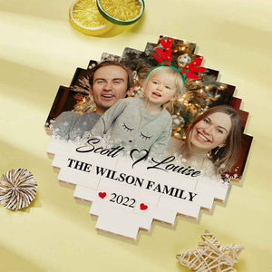 Custom Building Block Puzzle Personalised Photo Brick Names and Year Round Frame