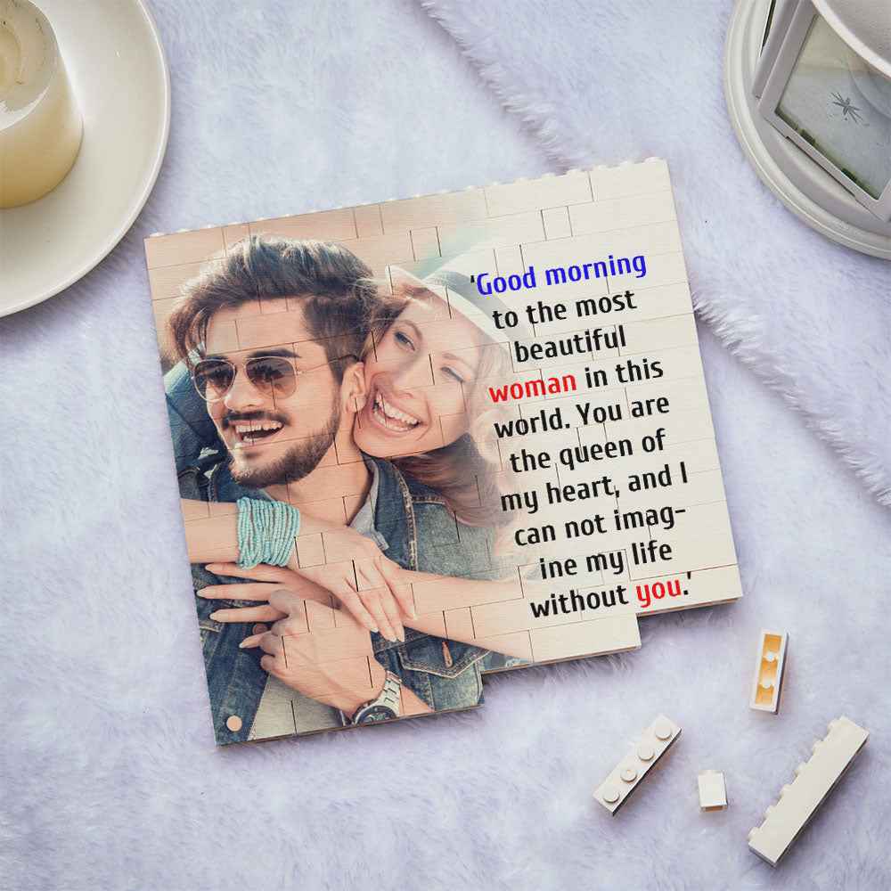 Custom Building Block Puzzle Square Photo Block Frame Gifts for Her