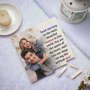 Custom Building Block Puzzle Square Photo Block Frame Gifts for Her