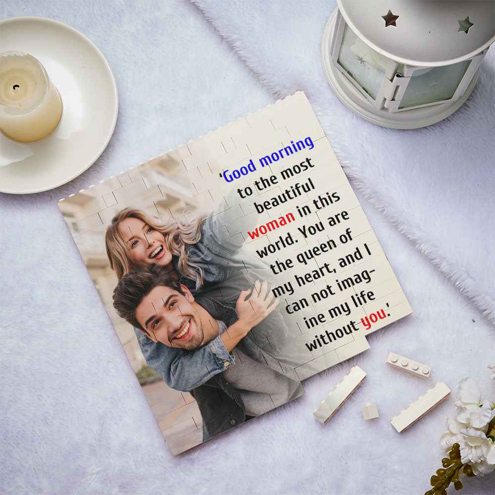 Custom Building Block Puzzle Square Photo Block Frame Gifts for Her