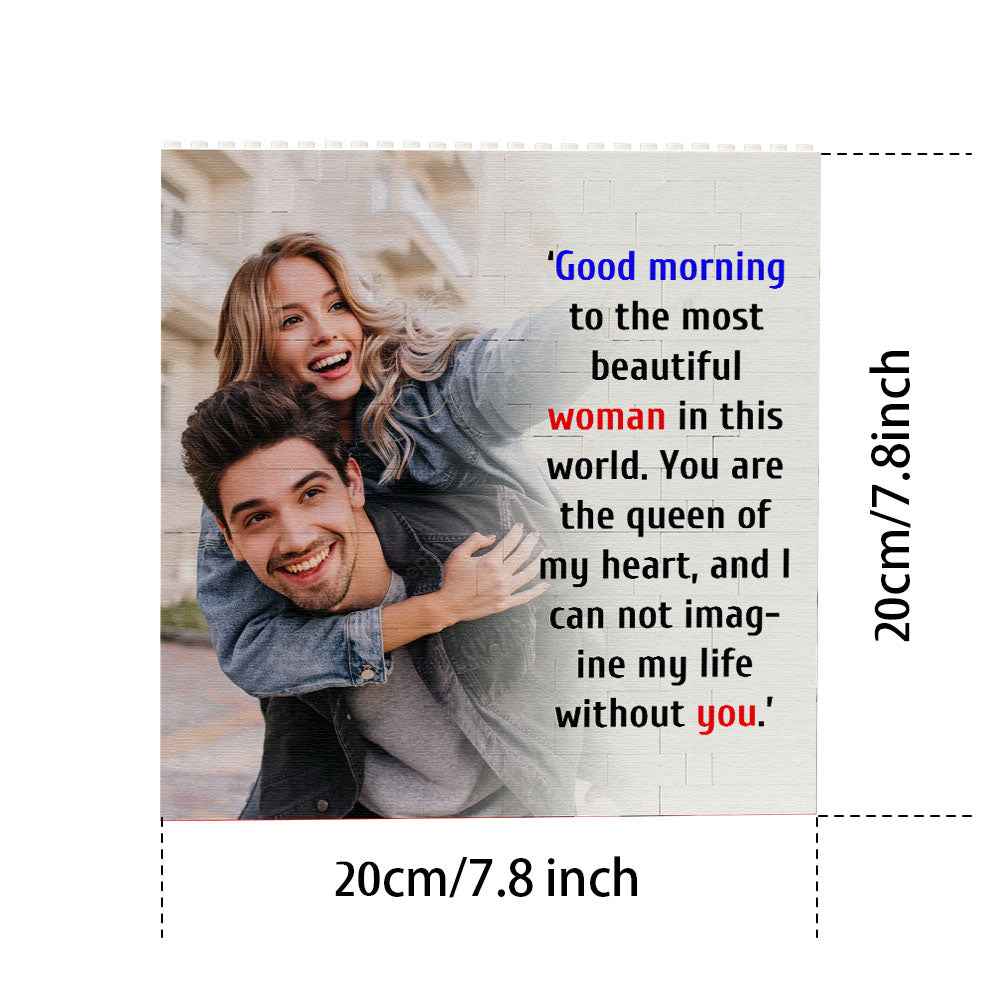 Custom Building Block Puzzle Square Photo Block Frame Gifts for Her