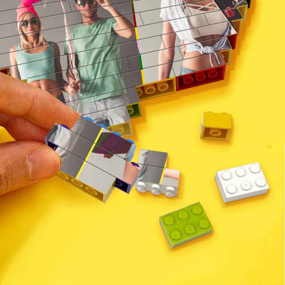 Personalised Colors Building Brick Custom Collage Photo Block Heart Shaped Brick Puzzles Gifts