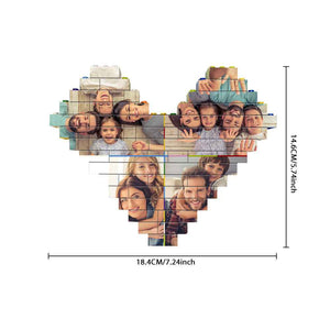 Personalised Colors Building Brick Custom Collage Photo Block Heart Shaped Brick Puzzles Gifts