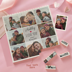 Personalised 'I Love You XOXO' Photo Building Block Puzzle | Unique Gift