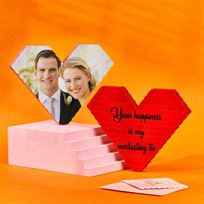 Personalised Building Brick Heart - Custom Photo Valentine's Gift for Loved Ones