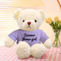 Back view showing stitching and high‑quality plush fabric on a personalised teddy bear — durable custom stuffed animal keepsake