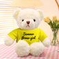 Personalised teddy bear holding a small accessory — custom stuffed animal with optional personalised text for a thoughtful keepsake