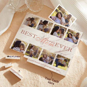 Custom Building Block Puzzle Horizontal Trio Photo Brick Best Mom Ever