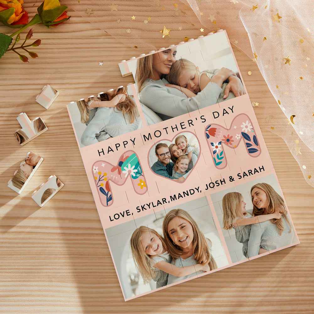 Custom Building Block Puzzle Vertical Building Photo Brick for Mom Happy Mother's Day