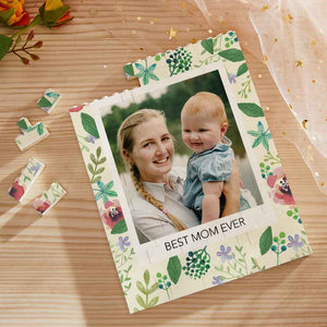 Custom Building Block Puzzle Vertical Building Photo Brick Best Mom Ever Mother's Day Gifts