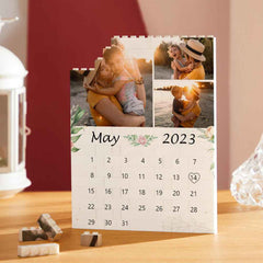 Custom Building Block Puzzle Vertical Building Photo Calendar Brick Mother's Day Gifts