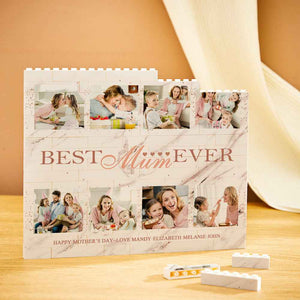 Custom Building Block Puzzle Horizontal Trio Photo Brick Best Mum Ever