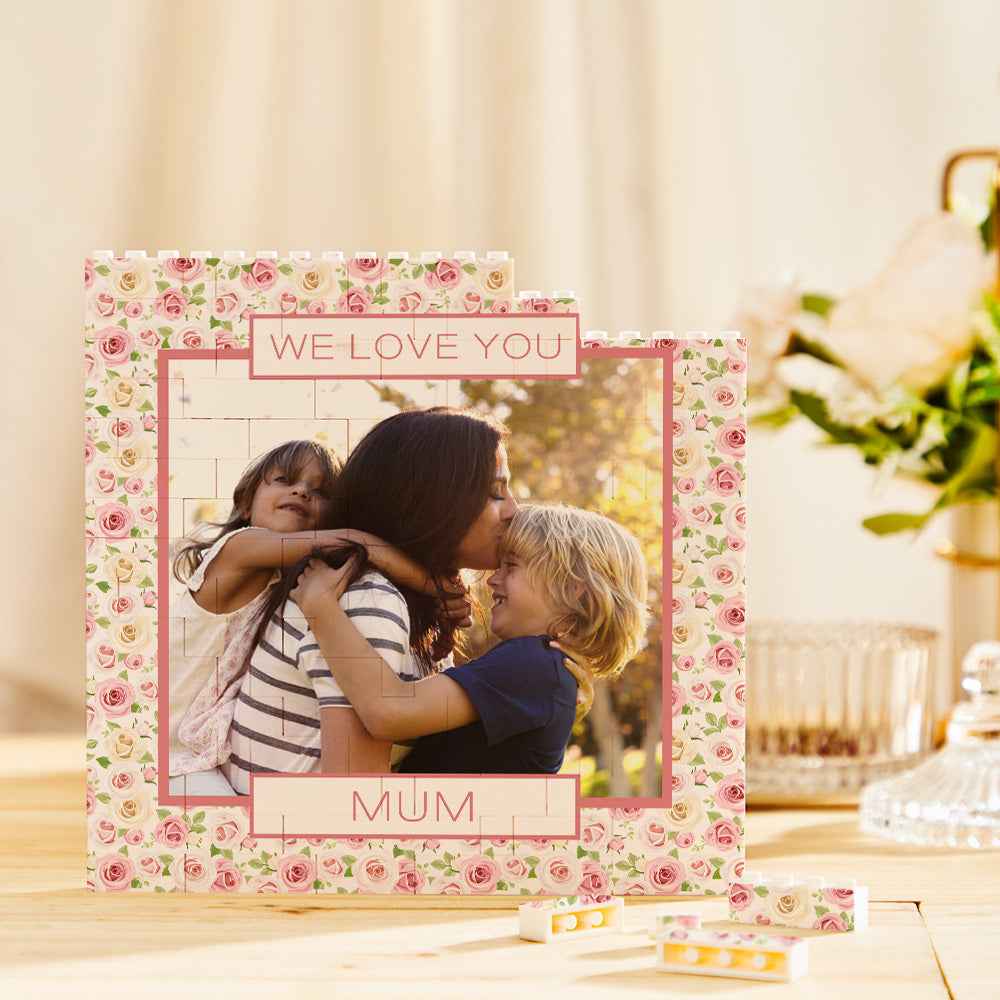 Custom Building Block Puzzle Square Photo Brick Mum We Love You Mather's Day Gift