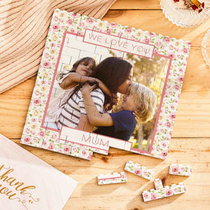 Custom Building Block Puzzle Square Photo Brick Mum We Love You Mather's Day Gift