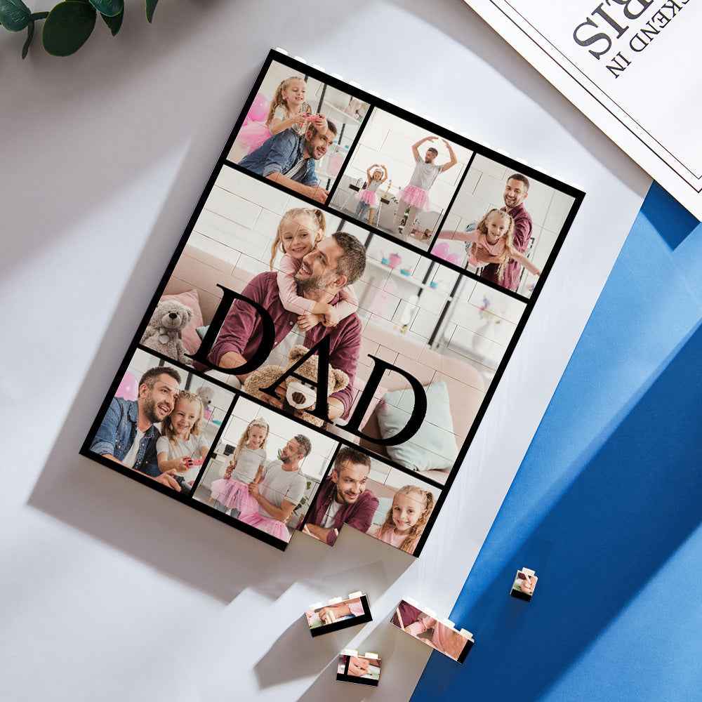 Custom Building Block Puzzle Vertical Building Photo Brick for Dad Happy Father's Day