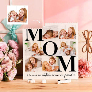Custom Building Block Puzzle Square Photo Love Mom Brick Gift for Mother