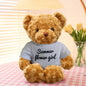 Side profile of a personalised teddy bear plush highlighting soft plush texture and secure safety eyes — quality custom bear stuffed animal