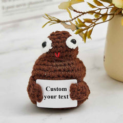 Custom Text Funny Crochet Poo Plushy Desk Decor Gifts