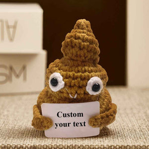 Funny Crochet Poo Plushy Custom Text Tiny Crochet Poo Desk Decor Gifts