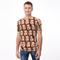 White personalised unisex tee with a prominent custom face print — polyester, heat-transfer print ideal as a personalised gift