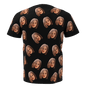 White Custom Face T-Shirt flat lay with personalised photo face print — personalised photo tee for him, lightweight and durable, ideal personalised gift for husband, dad or grandad.